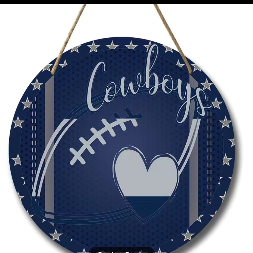 Cowboys Football Wreath Sign